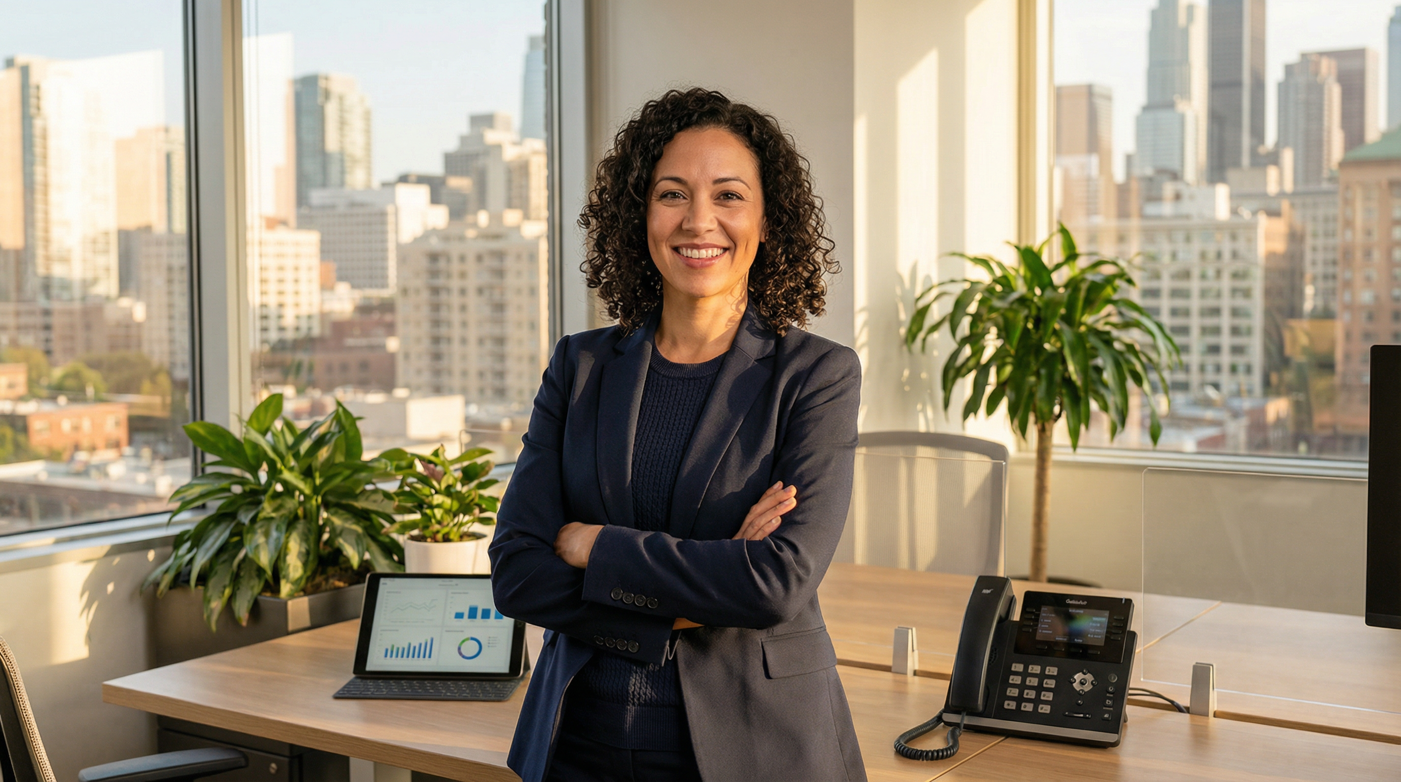 Successful business owner with operations under control